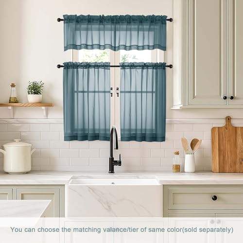 Valances for Windows 14 inch Length 2 Panels (42"W x 14"L (Pack of 2) / Dusty)