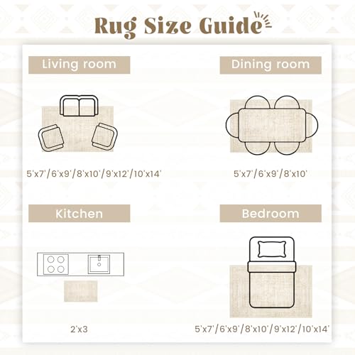 Washable Area Rug 5x7 (Beige / 5' x 7' (Rectangular))