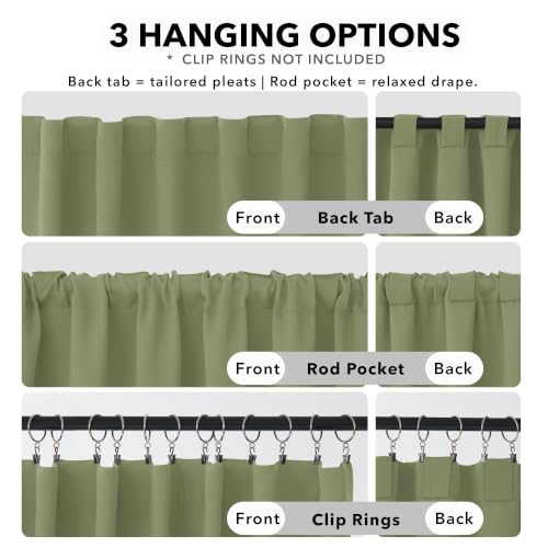 Blackout Curtains for Bedroom (Sage / 70"W x 63"L (Pack of 2))
