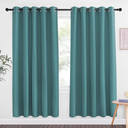 Sea Teal Blackout Curtains for Bedroom 72 Inches Long (Sea Teal / 66"W x 72"L (Pack of 1))