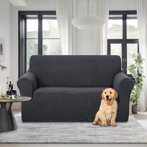 Loveseat Cover Stretch Couch Cover Sofa Slipcover (Dark Grey / Loveseat)