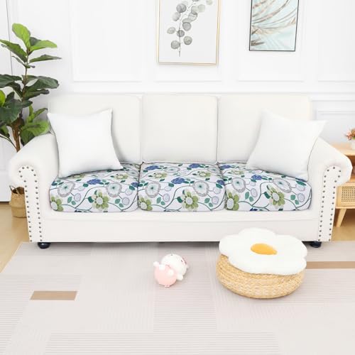 Printed Couch Cushion Covers (Light Green / Seat 3 Pack)