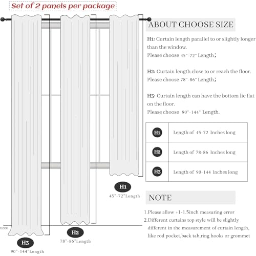 100% Blackout Curtains 84 Inch Length 2 Panels Set Neutral Boho Linen Farmhouse for Bedroom Windows Living Room Darkening Thermal Insulated Drapes Natural Cream Ivory 7ft Long Back Tab Pleated Pocket (Natural / 52"W x 84"L (Pack of 2))