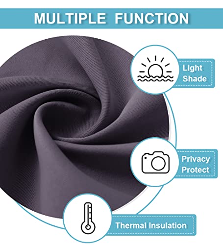 Blackout Curtains for Bedroom Living Room Nursery 63 inches Long (Greyish Purple / 42"W x 63"L (Pack of 2))