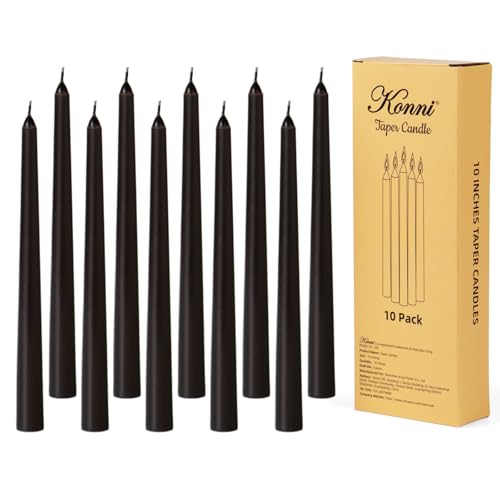 0.87×10 Inch Black Taper Candles (Black)