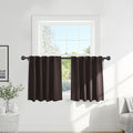 Small Blackout Curtains for Kitchen Windows (Brown / 29"W x 36"L (Pack of 2))