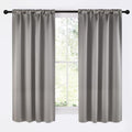 Chrome Gray Room Darkening Curtains for Cafe 42" x 63" 2 Panels (Chrome Gray / 42"W x 63"L (Pack of 2))