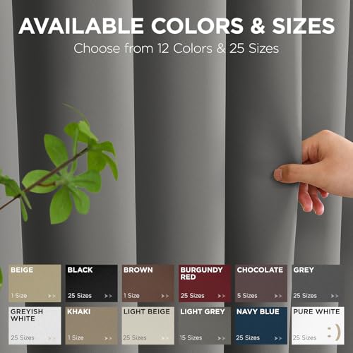 Blackout Patio Sliding Door Curtains (Light Grey / 100"W x 90"L (Pack of 1))
