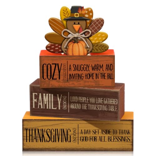 4 Pcs Thanksgiving Turkey Decor for Home Cozy Fall Table Decoration (Cozy Thanksgiving)