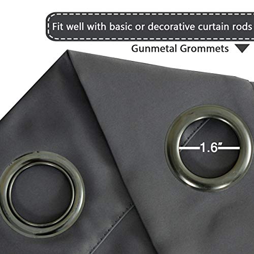 Blackout Patio Curtains 100 x 96 Inches for Sliding Door Extral Wide Blackout Curtain Panels Thermal Insulated Room Divider (100"W x 96"L (Pack of 1) / Charcoal Gray)