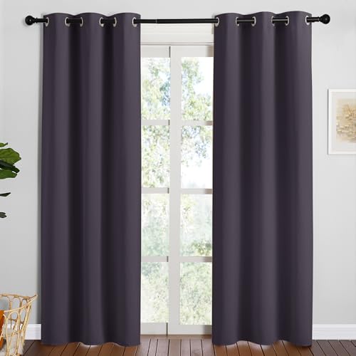 Greyish Purple Blackout Curtains (Greyish Purple / 34"W x 84"L (Pack of 2))