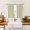 100% Blackout Short Curtains for Small Window (100% Blackout - Beige / 52"W x 36"L (Pack of 2))