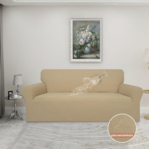 100% Waterproof Couch Cover (Sand / Oversized Sofa)