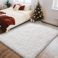 White Rugs for Bedroom Fluffy (4- White / 4' x 6' (Rectangular))