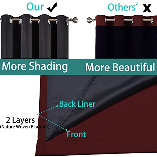 100% Blackout Lined Panels (62"W x 84"L (Pack of 2) / Burgundy Red)