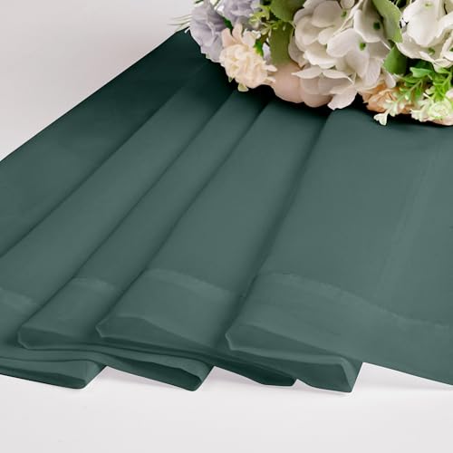 Hunter Green Sheer Valances for Windows (Hunter Green / 42"W x 16"L (Pack of 2))