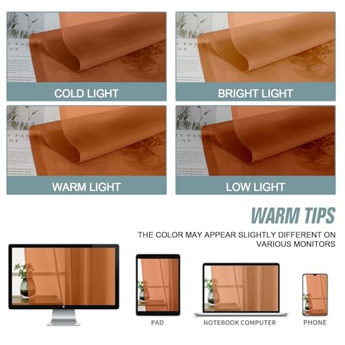 Orange Window Sheer Curtains 45 Inches Length (42"W x 45"L (Pack of 2) / Orange)