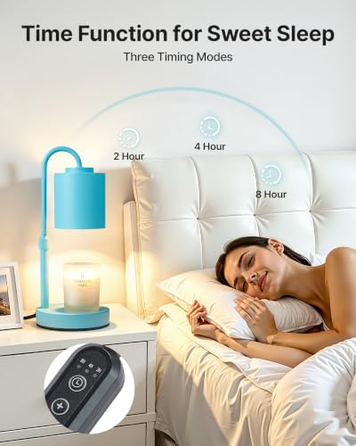 Dimmable Candle Warmer Lamp with Timer (Light Blue)