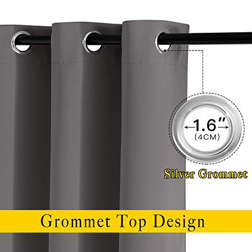 Blackout Curtains for Bedroom (Grey / 46"W x 54"L (Pack of 2))