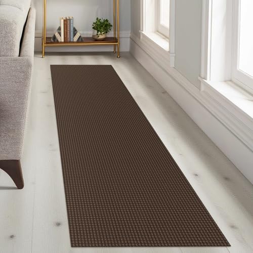 Runners for Hallways 2x8 ft Washable Kitchen Runner Non Slip Rubber Backed Hall Runners Cotton Entryway Runner Rugs Floor Carpet for Indoor Backdoor Bedroom Kitchen (Reddish Brown/Coffee / 2' x 8' (Runner))