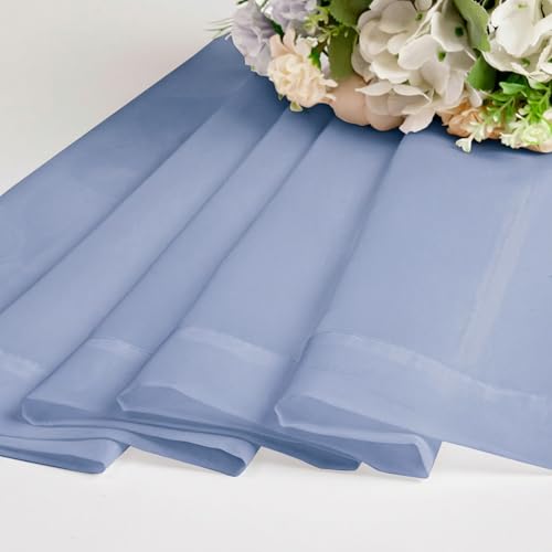 Sheer Valances for Windows (Denim Blue / 42"W x 14"L (Pack of 2))