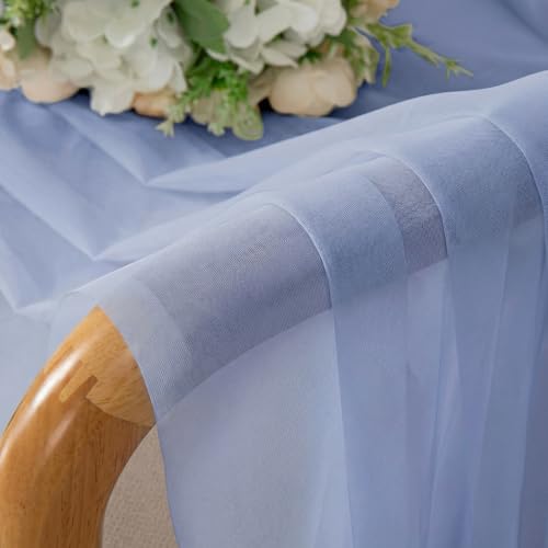 Denim Sheer Curtains 63 Inch Length 2 Panels (Denim / 42"W x 63"L (Pack of 2))