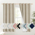 Taupe 100% Blackout Linen Curtains 45 inch Long Burg (52"W x 45"L (Pack of 2) / Taupe)