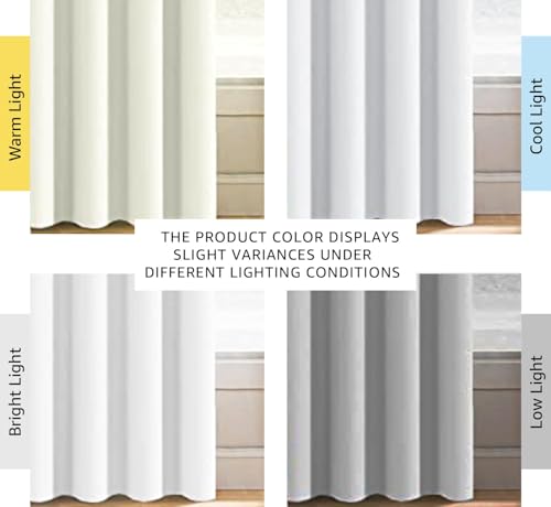 White Curtains for Living Room Pure White Curtain 96 inches Long Thermal Insulated Window Treatment Panel (52"W x 90"L (Pack of 1) / Pure White)