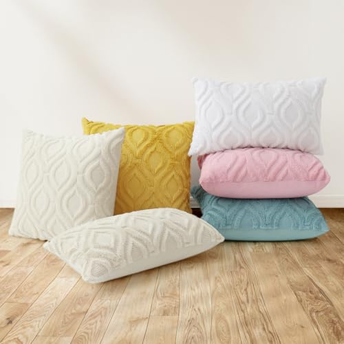 Faux Fur Plush Light Pink Throw Pillow Covers 18x18 Set of 2 (18" x 18" (Pack of 2) / Light Pink)