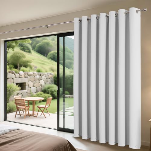 Blackout Patio Sliding Door Curtains (Greyish White / 70"W x 108"L (Pack of 1))