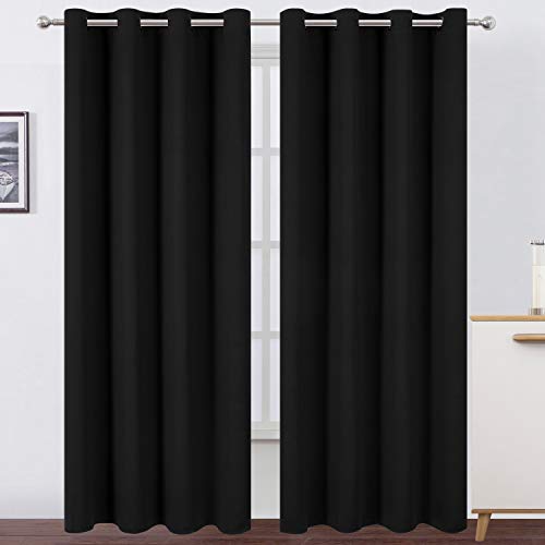 Black Thermal Blackout Curtains (Black / 52"W x 95"L (Pack of 2))