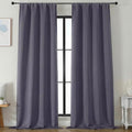 Blackout Extra 10ft Curtains for Patio 120 Inches Long 2 Panels Set (Greyish Purple / 50"W x 120"L (Pack of 2))