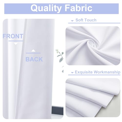 Ava Pure White Curtains for Bedroom 78 Inch Length 2 Panels Set (Pure White / 40"W x 78"L (Pack of 2))