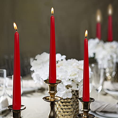 10 Count Unscented 10 Inch Red Household Taper Candles (Red / 10 Count)