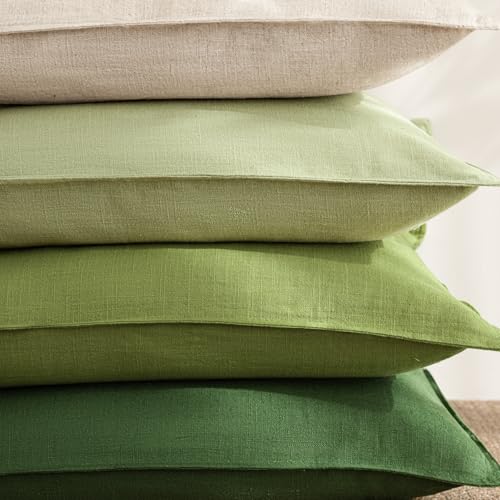 Decorative Linen Lumbar Throw Pillow Covers 12x20 Forest Green (20" x 12" (Pack of 2) / Forest Green)