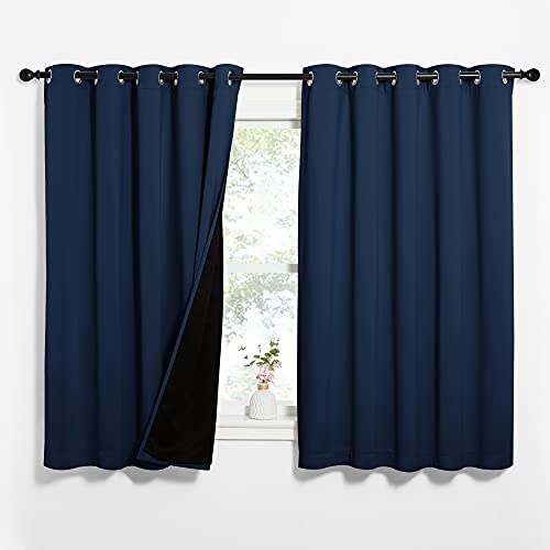 100% Blackout Curtain Panels (Navy / 62"W x 63"L (Pack of 2))