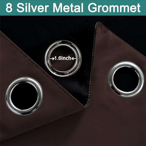 Chocolate Brown Blackout Curtains 90 Inches Long 52" Wide (52"W x 90"L (Pack of 2) / Chocolate Brown)