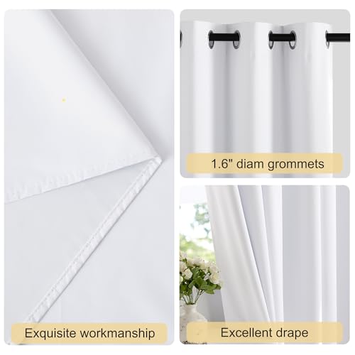White 100% Blackout 102 inch Curtains (100% Blackout White / 52"W x 102"L (Pack of 2))