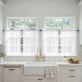 White Short Sheer Curtains 36 Inches Long 4 Panels 42 x 36 Inches (42"W x 36"L (Pack of 4) / White)