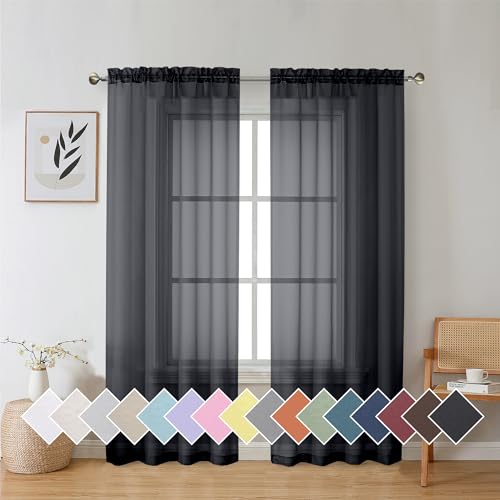 Black Curtains & Drapes (40"W x 72"L (Pack of 2) / Black)