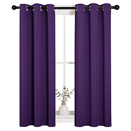 Purple Blackout Curtains 78 inches Long (Royal Purple / 55"W x 78"L (Pack of 2))