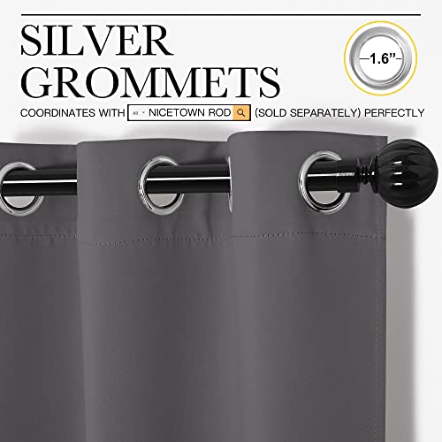 Bedroom Blackout Curtains Panels (Grey / 55"W x 96"L (Pack of 2))