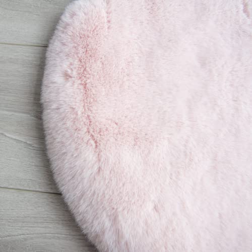Pink Plush Washable Fluffy Fur Rugs for Living Room Shag Faux Rabbit Fuzzy Fur Area Rugs for Bedroom 2x6 Rug Oblong Nursery Rug (2' x 6' (Oblong) / Pink)
