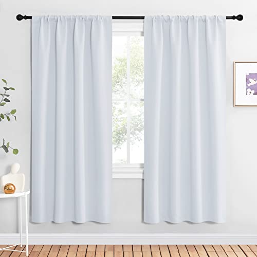 Kitchen Room Darkening Curtains (Greyish White / 42"W x 72"L (Pack of 2))