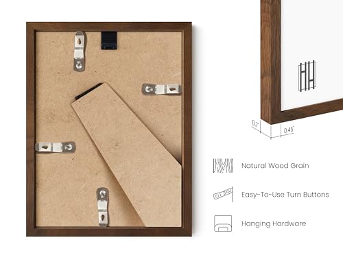 6x8 Walnut Oak Wooden Picture Frame (Set of 03 / Walnut Oak / 6x8 in)