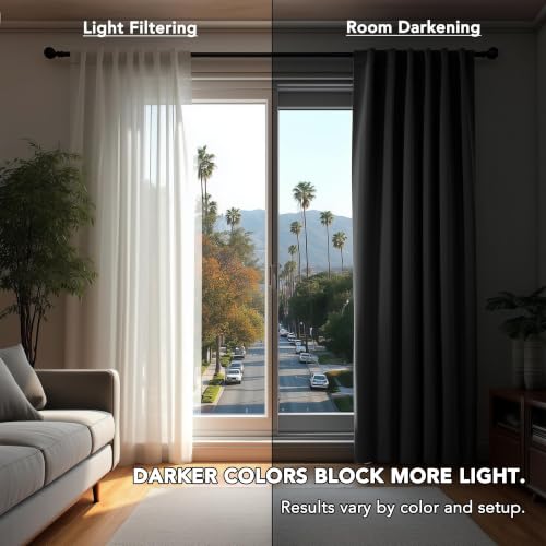 Blackout Curtains for Bedroom (Dark Grey / 42"W x 95"L (Pack of 2))