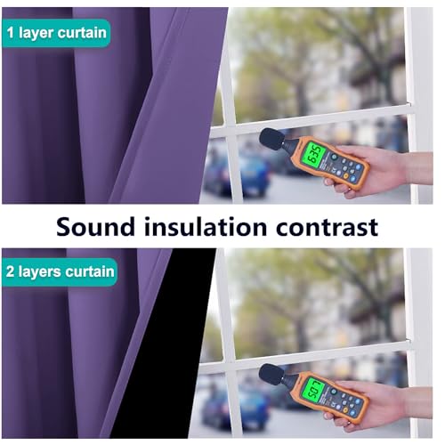 100% Blackout Blinds (Lilac Purple / 52"W x 120"L (Pack of 2))