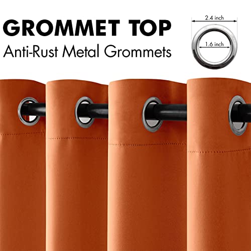 Fall Orange Blackout Curtains 63 Inch Long for Bedroom 52 Inch Wide (Orange / 42"W x 63"L (Pack of 2))