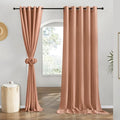 Linen 78 inch Curtains for Kitchen Window (Terracotta / 68"W x 78"L (Pack of 2))