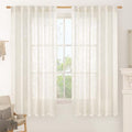 Cream Linen Curtains 63 Inch for Bedroom Small Window 2 Panels (Cream / 52"W x 63"L (Pack of 2))